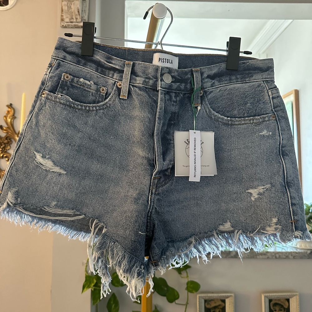 Pistola Nova Relaxed High Rise Cut Off Shorts